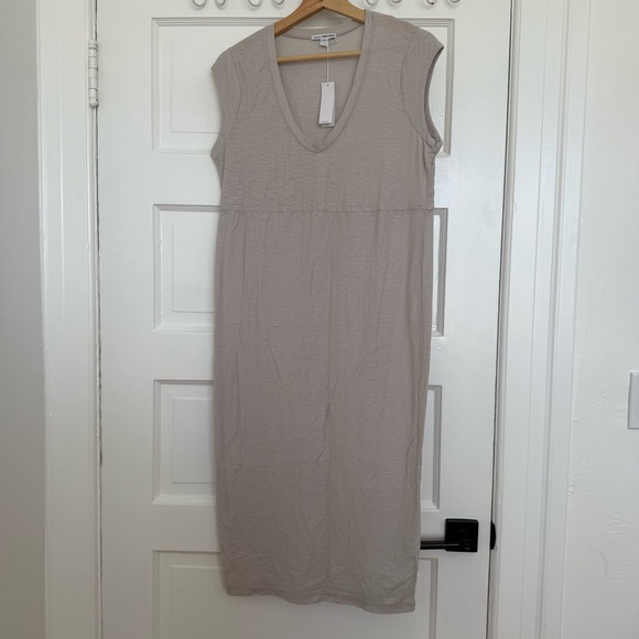 James Perse Woman's black Light weight Slub Shift Midi Dress NWT - Picture 2 of 6